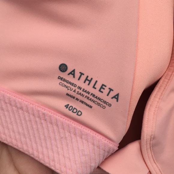 Athleta Advance Zip Front Bra B-DD Pink Sports Racerback 40DD NEW - Picture 4 of 10